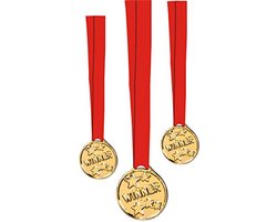 Stylex Metalen Medailles Winner 6 Stuks Goud/Rood