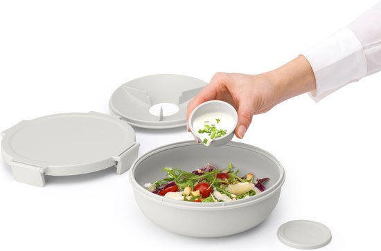 Récipient à salade Brabantia Make & Take - 1,3 l - Plastique - Gris clair