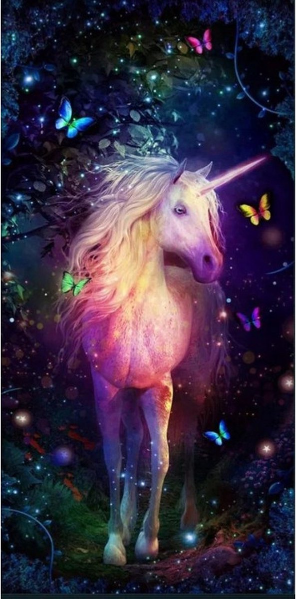 Diamond Painting The Magic Unicorn 30x60 cm vierkante steentjes