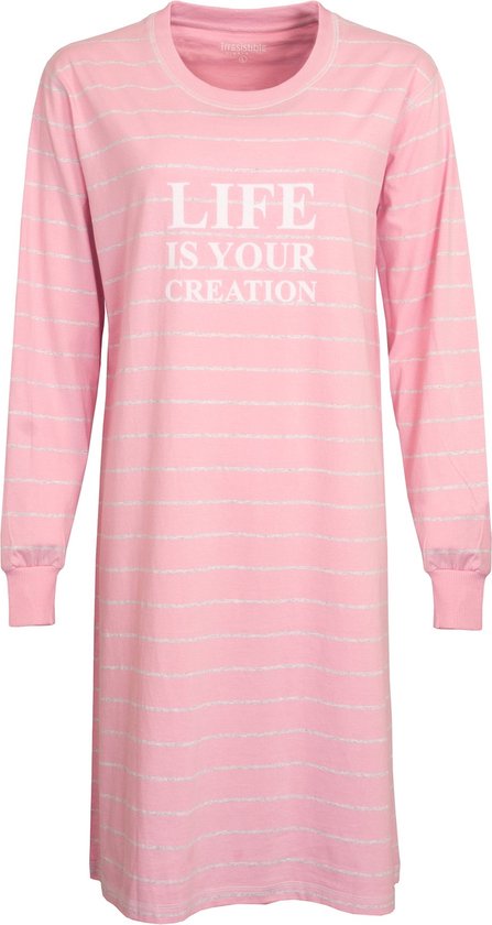 Irresistible Dames Nachthemd - Katoen - Roze - Maat XXL