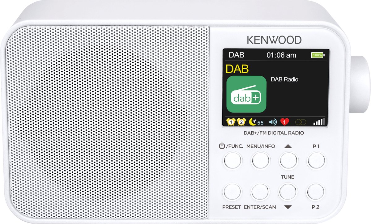 Kenwood CR-M30DAB DAB+ Radio - Interne accu - Wit | bol.com