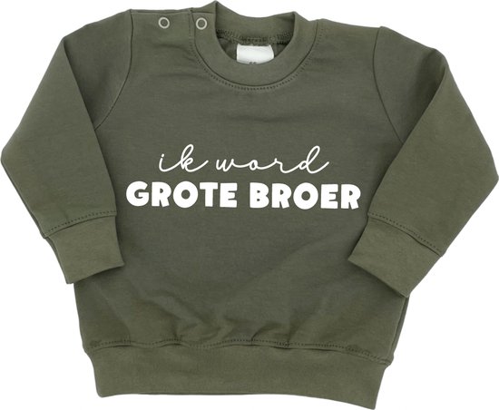 Sweater voor kind - Ik word grote broer - Groen - Maat 92 - Big brother -  Familie... | bol.com