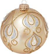 Chique Golden Boules de Noël avec vrilles et gouttes Design - lot de 3 - décoré à la main