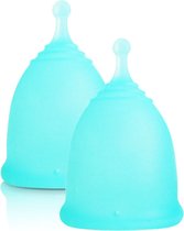Herbruikbare menstruatiecup Maat L - 2 stuks - blauw - alternatief voor tampons en inlegkruisjes