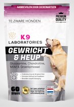 K9 Laboratories Gewricht & heup Heavy - 60 stuks - Voor honden met overgewicht - Collageen - Glucosamine - Spirulina - Groenlipmossel