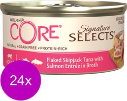 24x Wellness Core Kattenvoer Signature Selects Flaked Tonijn - Zalm 79 gr