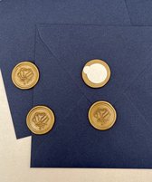 wax seals - roos - goud - wax zegels - lakzegels - sluitzegels - zelfklevend - uitnodiging - bruiloft - geboortekaartjes (15 stuks)