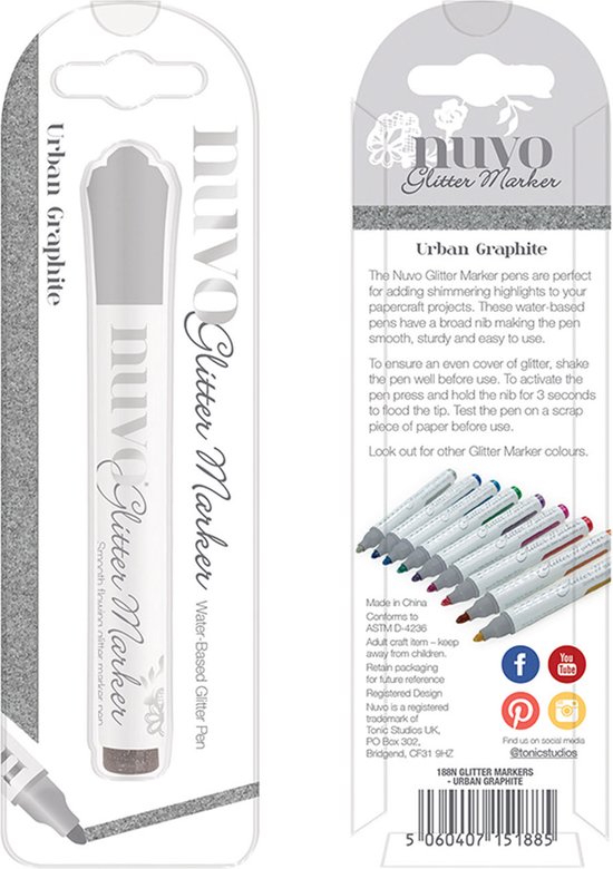 Nuvo Glitter Markers - Urban Graphite