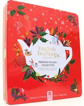 English Tea Shop - Kerst - Kerstmis - Premium Thee Collectie - Geschenkblik rood - Assortiment thee - Biologisch - 72 theezakjes