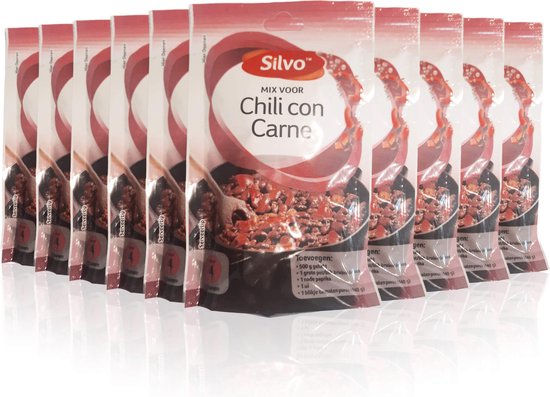 Silvo® | 10 x Mix voor Chili con Carne 35 g | voordeelverpakking kruidenmix
