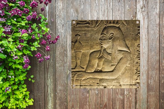 Oeuvre du Temple d'Horus affiche de jardin toile en vrac 100x100 cm - Toile de jardin / Toile d'extérieur / Peintures pour l'extérieur (décoration de jardin)