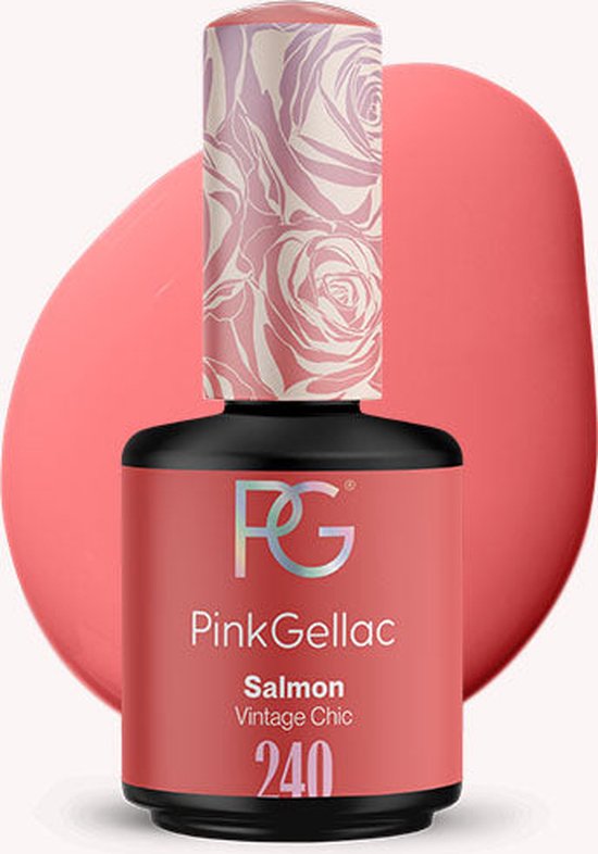 Pink Gellac - 240 Salmon Gel Lak 15ml - Oranje Gel nagellak - Gellak - Gelnalgels Producten