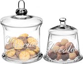 Stock/pots à bonbons/bonbonnières verre - 0- 2L - avec couvercle - set 2x pièces