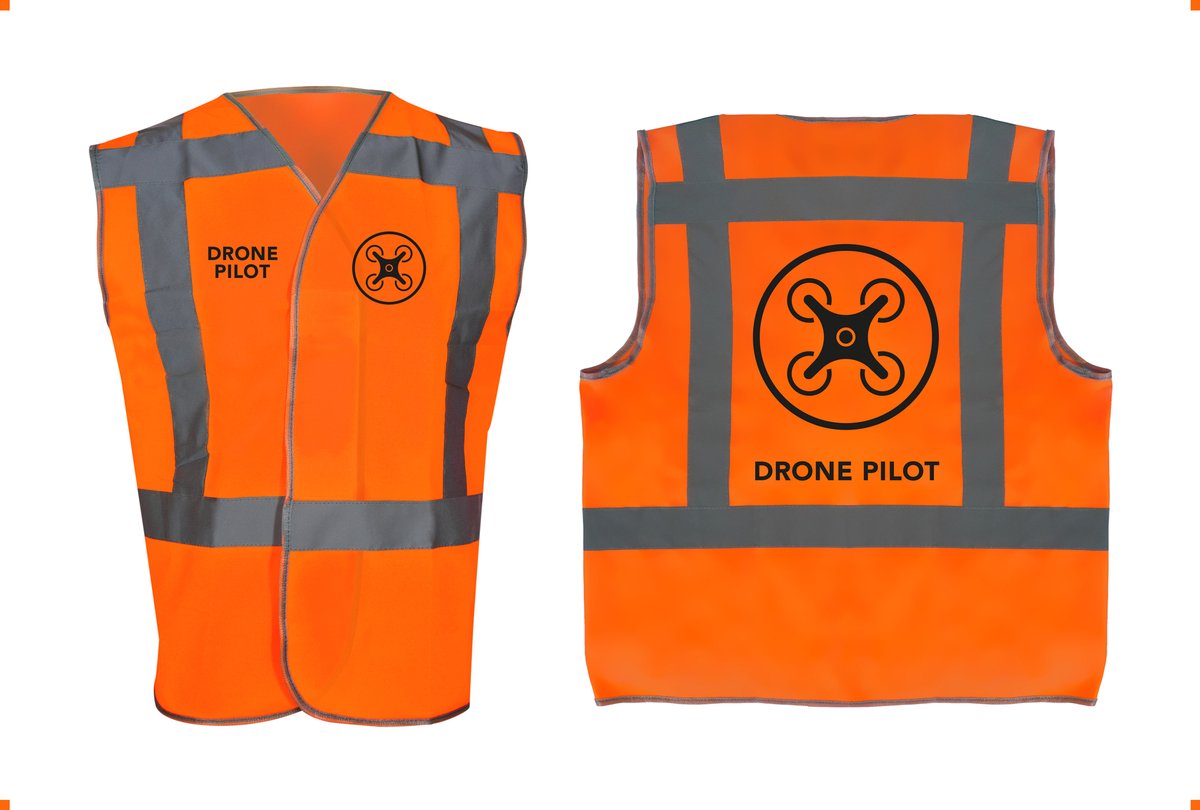 Drone vest (Veiligheid vest) oranje, RWS & ProRail - Maat 3XL/4XL EN