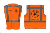 Drone vest (Veiligheid vest) oranje, RWS & ProRail - Maat 3XL/4XL EN