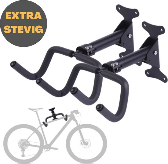 W&Z WallMount Bicycle Carrier - Support de suspension - Support mural vélo - Support vélo - support de rangement - Pour différents types de vélos - 2 pièces