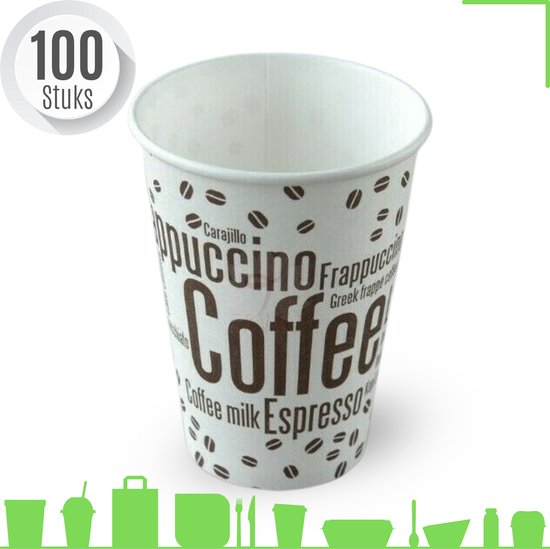 100 pièces de Café à emporter, Gobelets en carton 180ml/180cc/7.5oz, Gobelets en