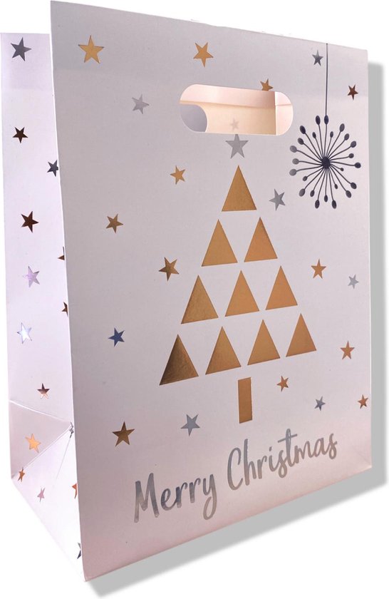 4 Luxe cadeau tasjes A5 Kerst kado tasjes
