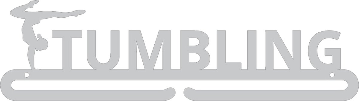 Tumbling Medaillehanger RVS (35cm breed) - Nederlands product - incl. cadeauverpakking - sportcadeau - topkado - medalhanger - medailles - turnen - gymnastiek - kinderverjaardag - kinderkamer