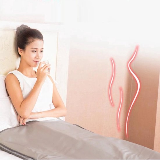 Infrasauna Infrarood Sauna Deken 180 * 220 cm, 2 Zone Afstandsbediening, Draagbare SPA thuis, Infra rode therapie, Body Detox Fitness Hot Zweten Anti Ageing, Schoonheidsmachine, Persoonlijke Sauna Bag