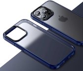Hybride Back Cover Transparant/Blauw Hoesje Geschikt voor Apple iPhone 14 Pro Max