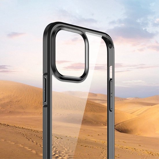 Apple iPhone 14 Pro Case Hybrid Back Cover Transparent Blauw