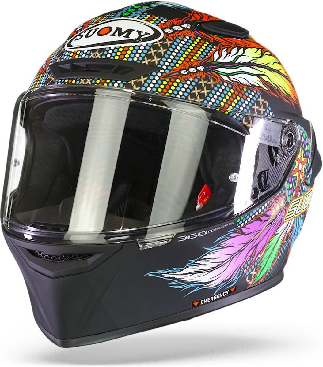 Suomy Track 1 Chieftain Multi Zwart Print Integraalhelm M