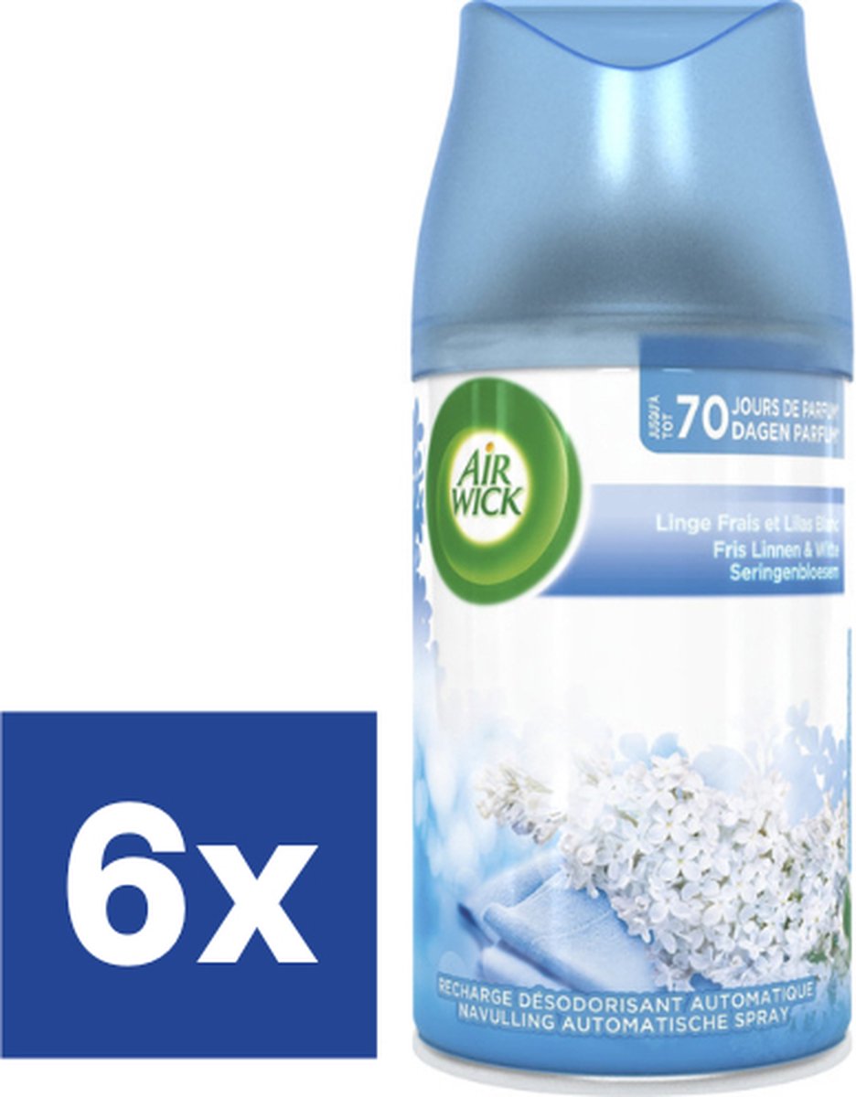 Air Wick Freshmatic Navulling Linnen & Witte Seringbloesem (Voordeelverpakking) - 6 x 250 ml