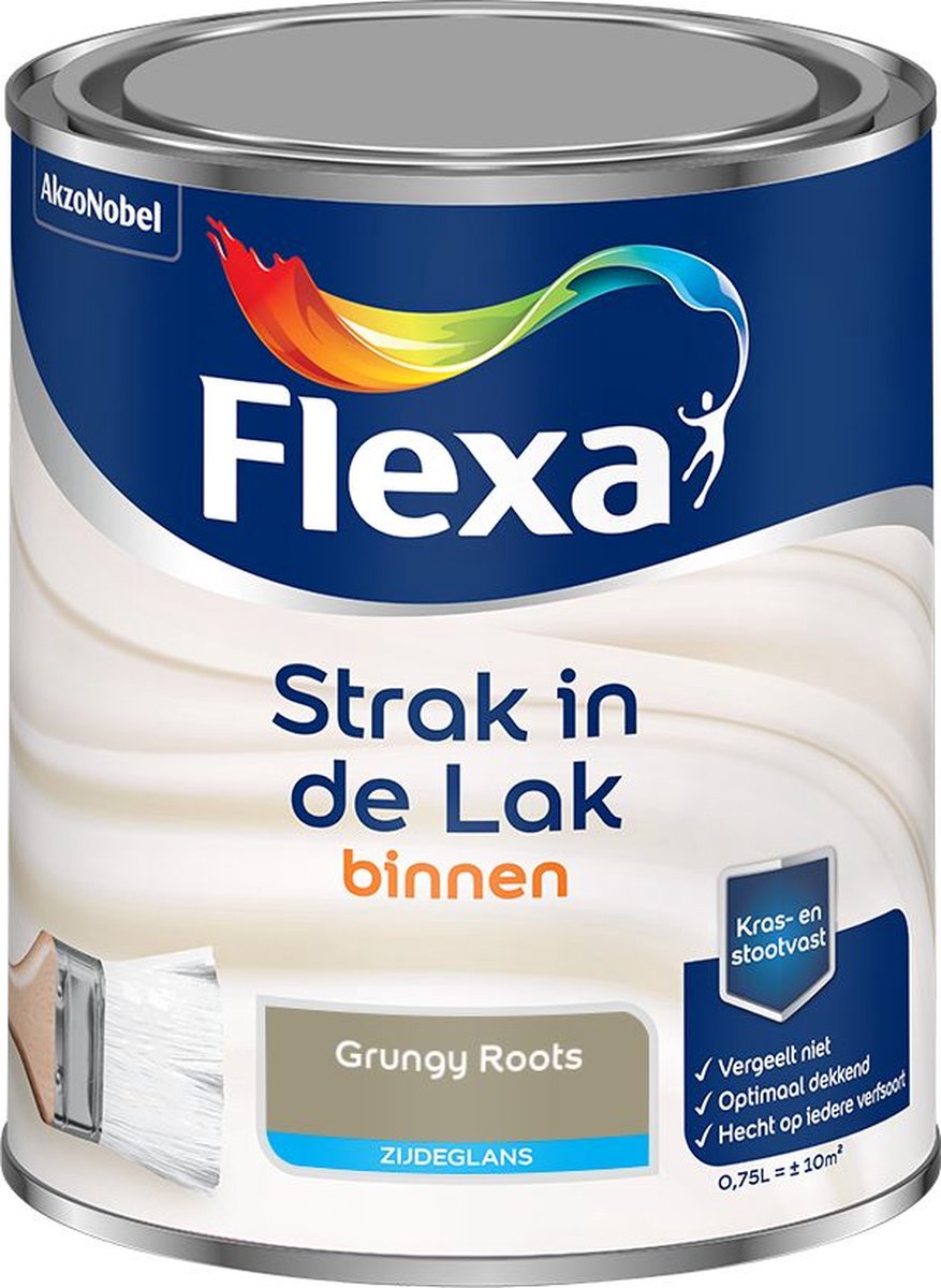 Flexa Strak in de Lak - Binnenlak - Zijdeglans - Grungy Roots - 750 ml