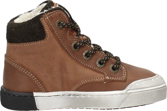 Develab 46163 Hoge sneakers - Leren Sneaker - Jongens - Cognac - Maat 28