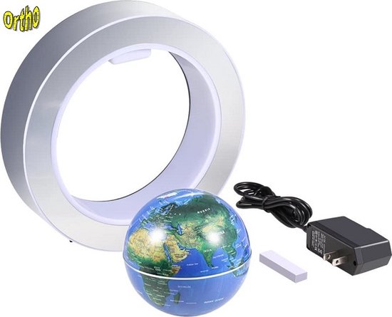 Ortho® - Globe flottant magique - Accessoire de bureau unique - Veilleuse - Eclairage LED - Globe magnétique - Groot modèle