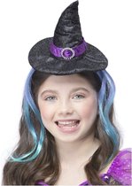 Smiffys - Glitter Witch Kostuum Haarband Kids - Zwart