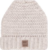 Knit Factory Alex Gebreide Muts Heren & Dames - Beanie hat - Beige - Grofgebreid - Warme Wintermuts - Unisex - One Size