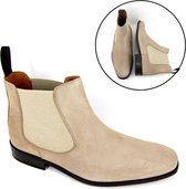 Stravers - Beige Chelsea Boots Maat 47 Heren Grote Maten Nette Enkellaarzen