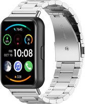 Stalen Smartwatch bandje - Geschikt voor Huawei Watch Fit 2 stalen band - zilver - Strap-it Horlogeband / Polsband / Armband
