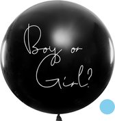 Little koekies - gigantische gender reveal ballon Ø 1m - boy - 100% biologisch afbreekbaar - geslachtsbepaling - papieren confetti - Boy or Girl