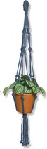 Plantenhanger 'Helix' Blauw - 100 cm - Katoen - Macramé - Handgemaakt in Nederland - Let op: Excl. Pot - Inclusief Verzendkosten