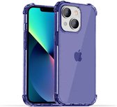 Smartphonica iPhone 13 Mini transparant shockproof siliconen hoesje met stootrand - Donkerblauw / Back Cover geschikt voor Apple iPhone 13 Mini