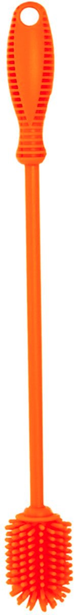 Flessenborstel van WDMT | ø 4 x 31 cm | Voorzien van handvat | Flessenreiniger | Oranje