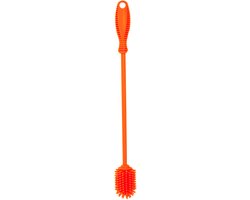 Flessenborstel van WDMT | ø 4 x 31 cm | Voorzien van handvat | Flessenreiniger | Oranje
