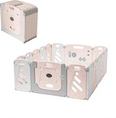 Ladanas® – INKLAPBARE baby grondbox - kinderbox - 144x180cm - incl activiteitencentrum - CE certificaat - BPA vrij - Roze XXL