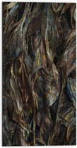 WallClassics - Dibond - Bruine Bladeren - 50x100 cm Foto op Aluminium (Met Ophangsysteem)