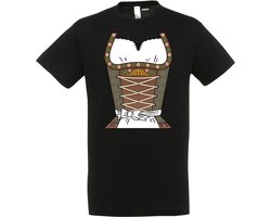 T-shirt Dirndl | Oktoberfest dames heren | Tiroler outfit | Carnavalskleding dames heren | Zwart | maat XXL