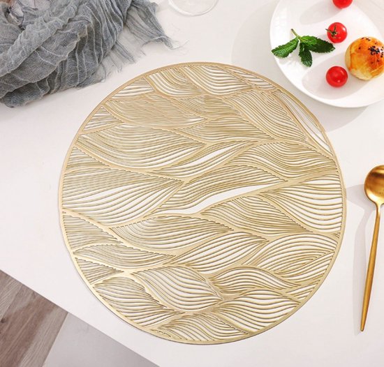 Gouden placemats 6 ronde placemats Goud diameter 38 cm 6 stuks