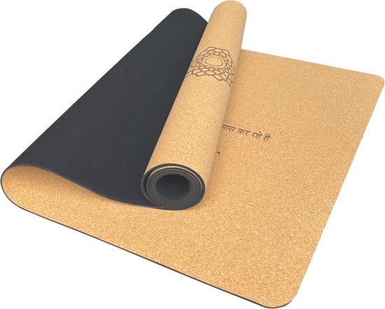 YoZenga Premium yoga mat natuurlijk kurk Limited Edition Chakra | inclusief  draagriem | bol