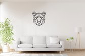 Tête d'ours géométrique - Porcinet - Décoration murale - Découpe laser - - Zwart - Animaux et formes géométriques - Animaux en bois - Décoration murale - Line au trait - Art mural