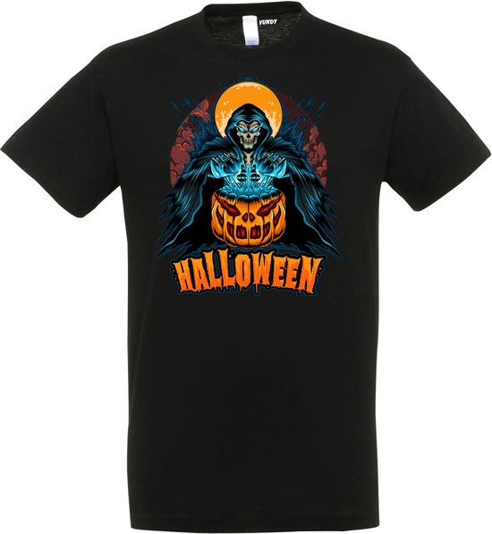 T-shirt kinderen Halloween Magic Pompoen | Halloween kostuum kind dames heren | verkleedkleren meisje jongen | Zwart | maat 92