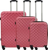 SB Travelbags kofferset - 3 delige 'Expandable' koffer - Roze