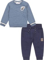 Dirkje - Kledingset - 2delig - Joggingbroek Navy - Sweater Lichtblauw melee - Maat 74
