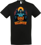 T-shirt Halloween Magic Pompoen | Halloween kostuum kind dames heren | verkleedkleren meisje jongen | Zwart | maat S